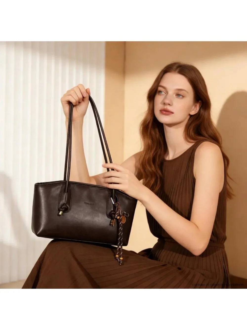 Vintage Brown Faux Leather Hobo Shoulder Bag for Women - Fall Fashion Essential
